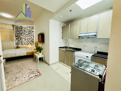 New luxury building for monthly rent in Ajman: Various apartment options starting price: Studio 3400, one-bedroom hall 4300, two-bedroom 5500