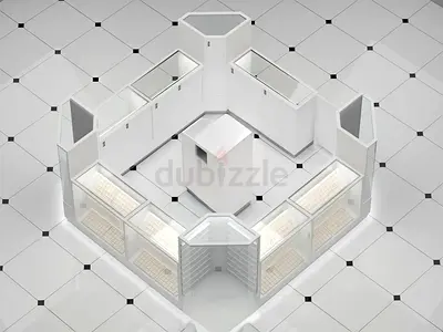 Octagonal Luxury Retail Showcase Island