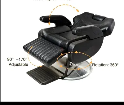 Reclining Hydraulic Barber / Salon Chair with 360° Swivel  Footrest