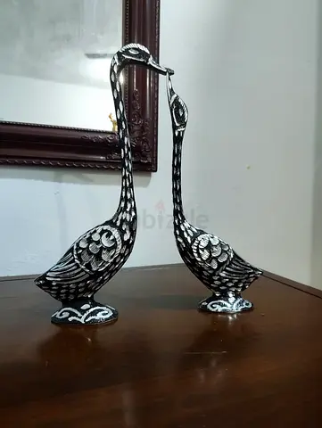 Decorative Silvered Cranes