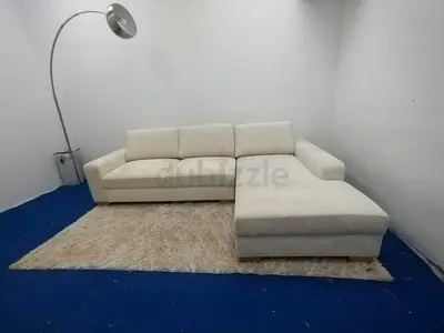 Ikea beige color lshape sofa with chaise lounge storage