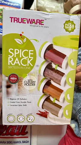 Trueware Spice Rack - 16 in 1 with Cutlery Holder