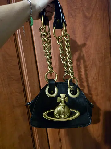 Vivienne Westwood Archive Orb Chain Handbag - Black