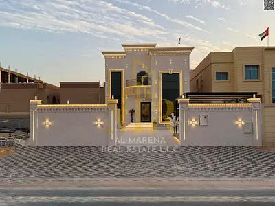 Luxury villa in Al Muwaihat 1 near the mosque – modern design and ideal location, price includes electricity, water, and air conditioning. Freehold ow