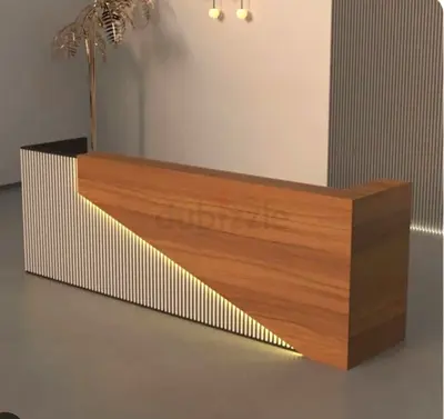 Geometric Backlit Reception Counter