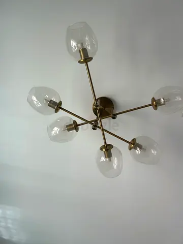 Stylish Modern Chandelier with Clear Glass Shades