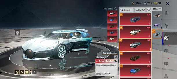 PUBG ACCOUNT BUGATTI MASTERPIECE + 08x SPORTS CARS + GHIDORAH + 12X GUNS MAX - BATTLE WINNER