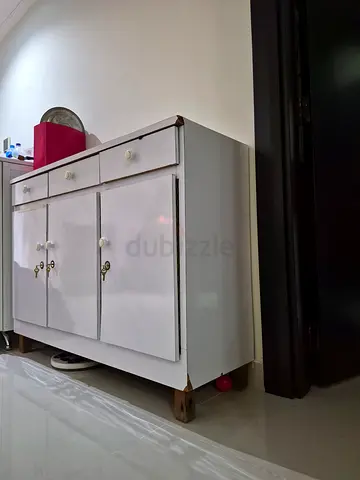 White Vintage Wood Storage/Shoe Cabinet