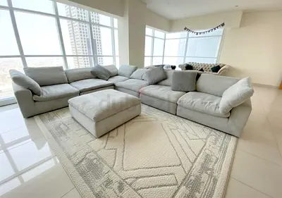 Pan Emirates pianca feather filled sofa with footstool