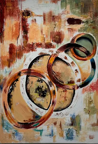 Abstract Wall Art with Rings