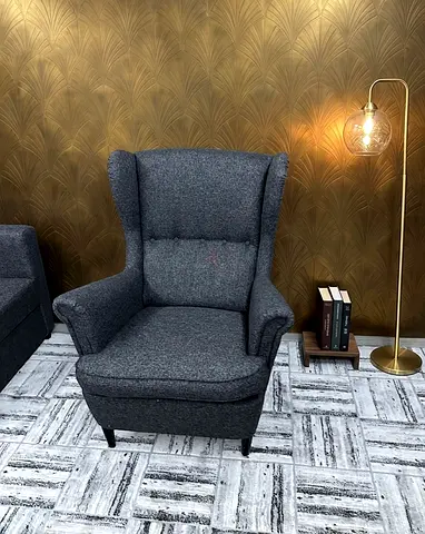 IKEA STRANDMON wing chair dark grey