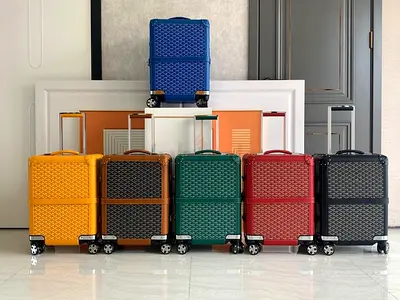 pre owned Goyard boarding cabin luggage wheeled trolley suitcase  20 inches