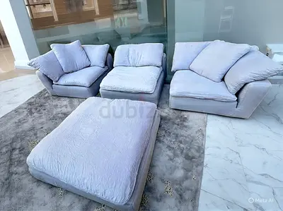 Marina home Luscious feather filled modular sofa with footstool