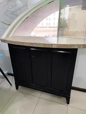 Stylish Black Cabinet with Marble Top