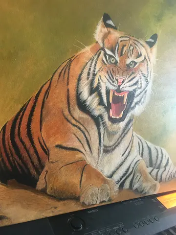 Beautiful and eye catchy Handmade Tiger Painting