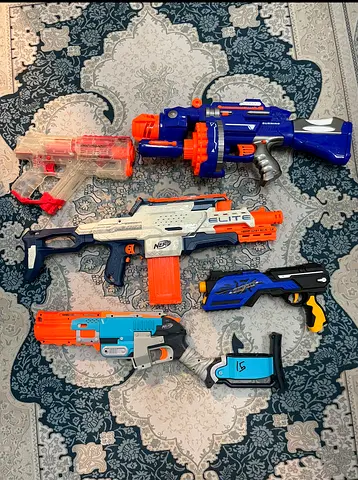 Lot of 5 Nerf-style Dart Blasters Used