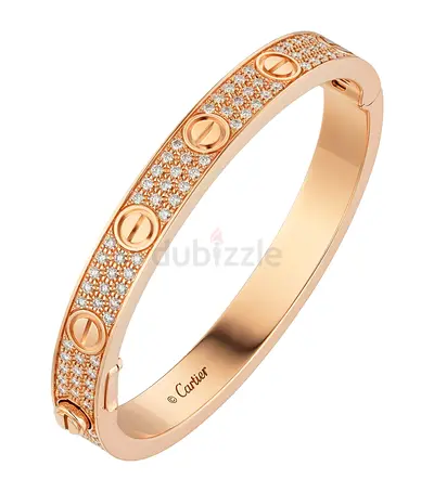 Cartier Love Diamond 18K Rose Gold Bracelet size 21