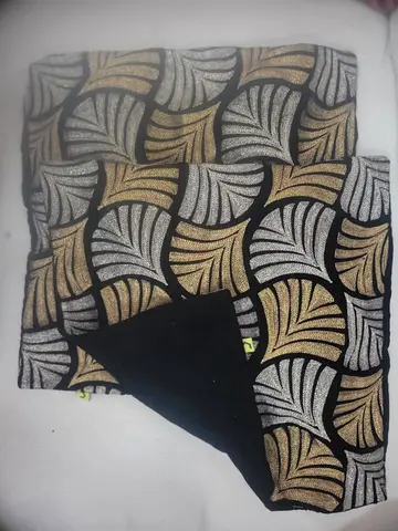 Set of 2 velvet  pillow cases with silver/goden embroidery