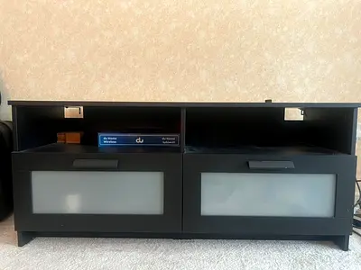 Stylish Black TV Stand with Drawers