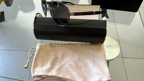 My BVLGARI aviator sunglasses with hard case and soft pouch — gently used