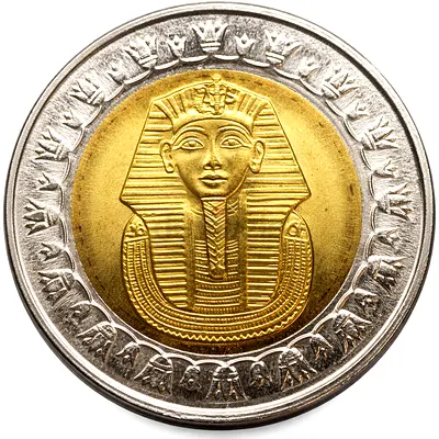Collection souvenir Egyptian Bi-Metallic Coin King Tut Tutankhamun - Original 1 pound
