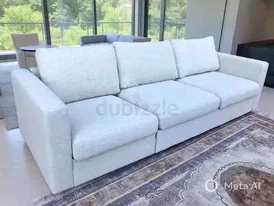 Gunnared beige three seater vimle sofa bed