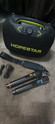 Hopestar portable Bluetooth karaoke speaker with 2 wireless microphones