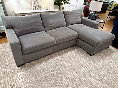 Crate and Barrel axis feather filled sectional sofa