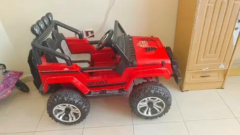 Red Electric Ride-On Jeep for Kids