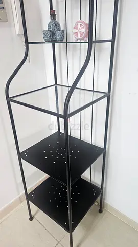 Ikea black metal shelving unit