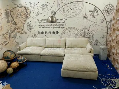 Home center feather 🪶 filled modular sofa with ottoman
