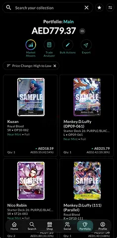 One Piece 22 SR English Cards Collection