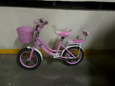 Girls Pink Bicycle with Basket