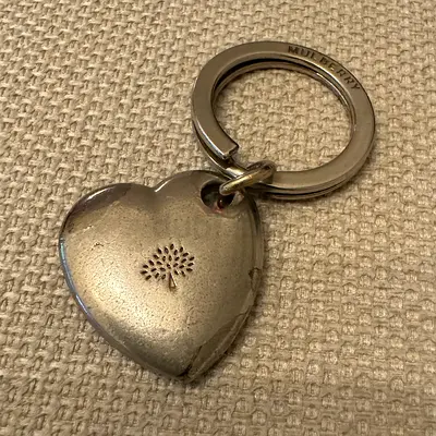 Mulberry Heart Keychain (needs re coating)