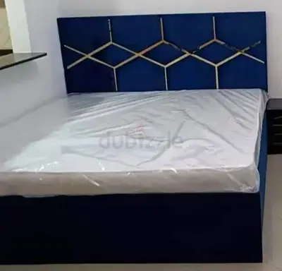 Brend New fabric wooden King size 180x200 Bed with Madical Matress Available