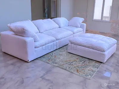 Marina home Luscious feather 🪶 filled sofa with footstool