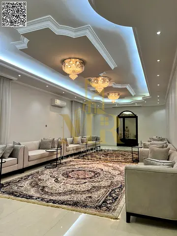 Stunning villa for sale, 5000 sq ft, including water, electricity, and air conditioning - Ajman, main street, freehold, open to all nationalities