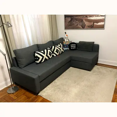 Comfortable L-Shaped Sofa with Cushions