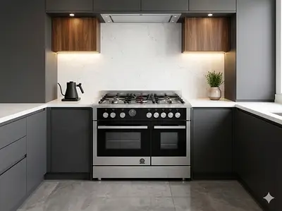 LA GERMANIA GASS/ELECTRIC  DUAL OVEN 5 BURNER TOP.GASS OVEN ELECTRIC 90CM STOVE