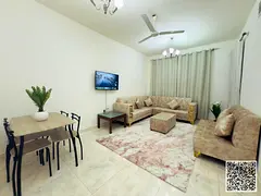 For monthly rent: Luxurious furnished one-bedroom apartment with a living room, in Ajman, Al Rawda 3