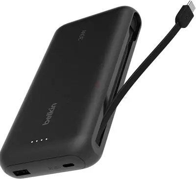 Belkin Power Bank with Built-in USB-C Cable (Black)