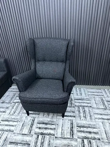 Stylish grey armchair available. Very comfortable and clean fabric. Ideal for home, lounge or readin