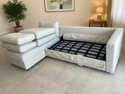 Ikea vimle gunnared beige L shape sofa bed with mattress