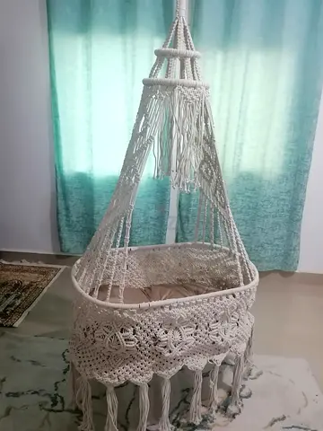 Handcrafted Macrame Baby Bassinet