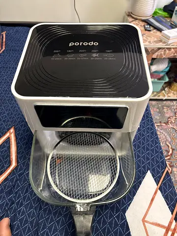 Digital Glass Air Fryer ,Electronic Touch Control 5L 1200W large capacity Hot AirFryer