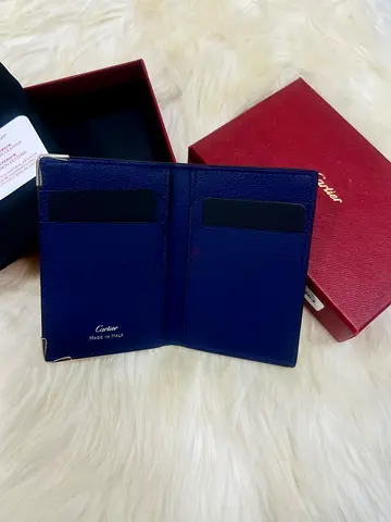 Cartier Calfskin Authentic Blue Wallet