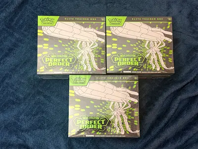 Selling 3 sealed Pokémon TCG Perfect Order Elite Trainer Boxes