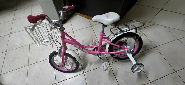 Pink Kids Bicycle with Basket