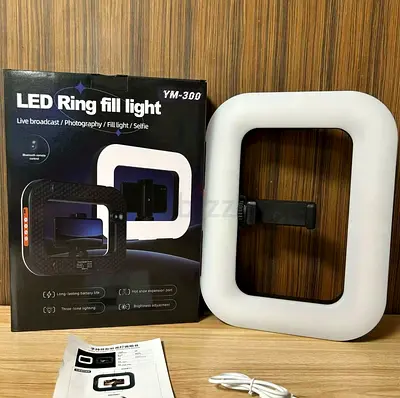 LED Square Ring Fill Light YM-300 with Phone Mount