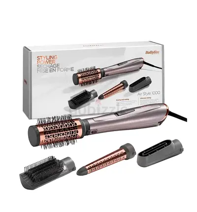 BaByliss Air Style 1000 Hot Air Brush Styler with 3 Attachments